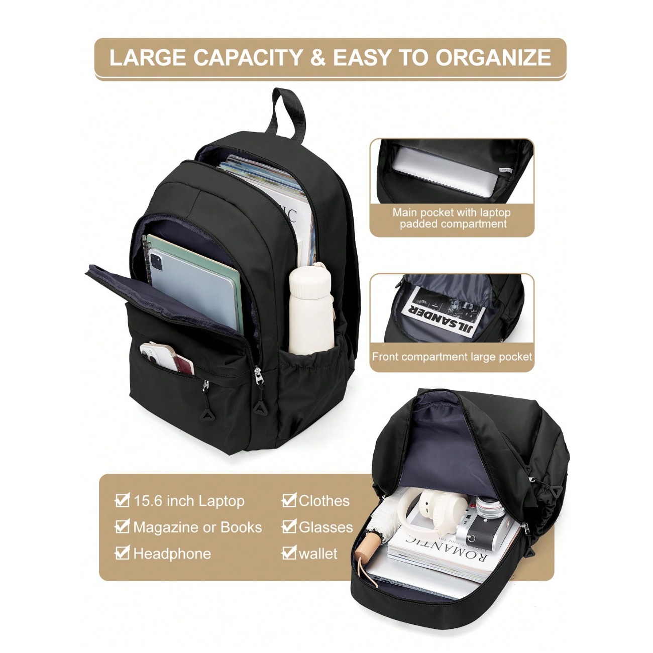 Zaino per Studenti di Scuola M - Laptop Backpack 15.6 recensione e prezzo