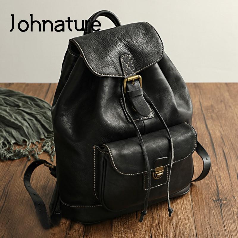 Zaino da Viaggio Johnature in  - Leather Backpack Vintage recensione e prezzo